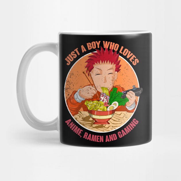 Japanimation Boy Gaming Ramen Noodles Anime by ShirtsShirtsndmoreShirts